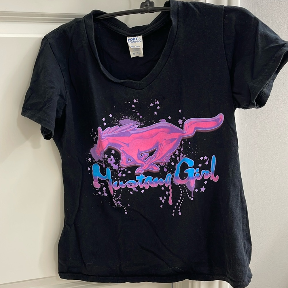 Ford Mustang Girl black T-shirt women’s XS